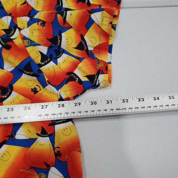 Halloween Candy Corn Witch Spooky 3XL Peaches Uniforms Shirt Scrub Top V-Neck - Picture 8 of 10